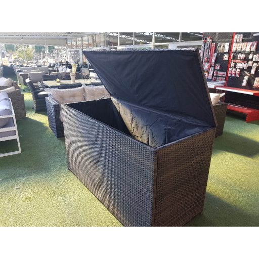 Rattan párnatartó láda, kevert barna 166x75x96cm