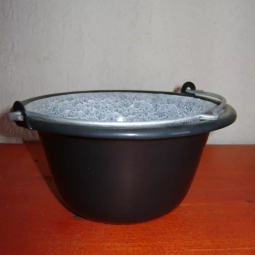 Tálaló bogrács zománcozott, fekete (200052)