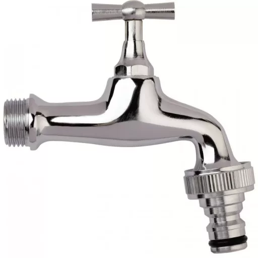 Kerti csap króm,1/2" gyorscsatlakozós (200161)