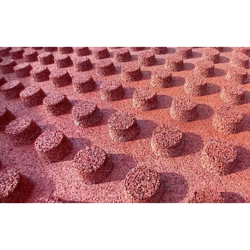 Eséscsillapító gumilap, 4 cm, vörös 100x100 cm