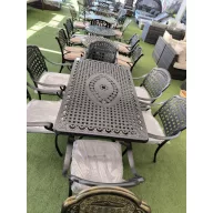 Alumínium asztal 150x90 +szék fekete + párna