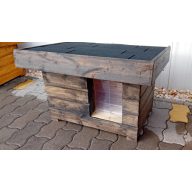 Kutyaház szigetelt, lapos tetős, belméret 26x46 cm