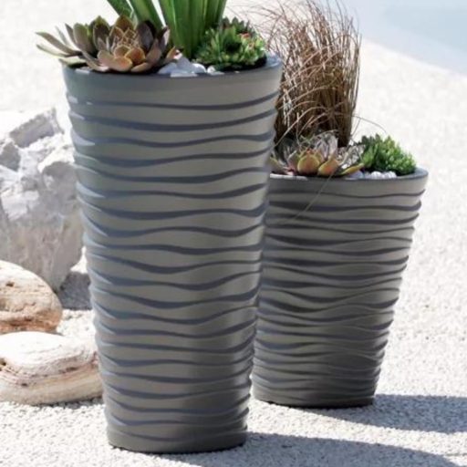 Kaspó Vízszint. Hullámos SAND/ antracit/S433