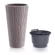Kaspó magas,függ. hullám,Slim/mocca(7529U)