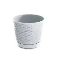   Rattan hatású kaspó / fehér 145 mm átmérőjű (DRLO145/S449)