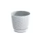 Rattan hatású kaspó alátéttel / fehér (DRLO300/S449)