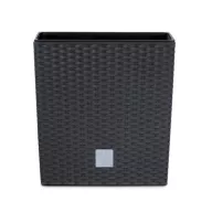  Kaspó 41cm alacsony Rattan hatású LOW/ antracit (DRTS400L/S433)