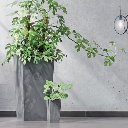 Beton hatású kaspó 50 cm, szürke (DURS265E/422U)