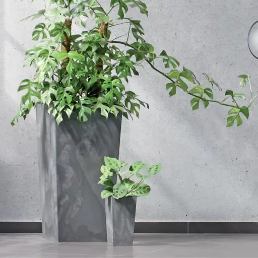 Kaspó 75cm Magas Beton Effect/ szürke/DURS400E/422U