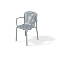 Kerti szék karos magastámlás BRENE, achát szürke