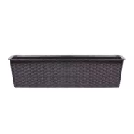   Rattan hatású műanyag peremes balkonláda, umber (ISR400P/440U)