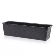   Rattan műanyag peremes balkonláda 80 cm, umber (ISR800P/440U)