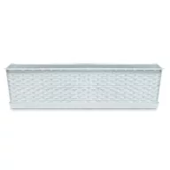   Rattan műanyag peremes balkonláda 80 cm, fehér (ISR800P-S449)