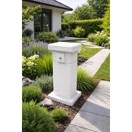 Jován Innova szögletes kútoszlop alacsony, fehér 