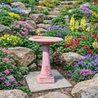 Jován Fortuna madárfürdető faragott oszloppal, láva 