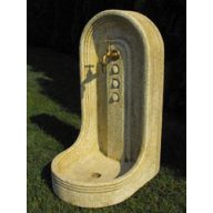 Támlás ívelt kerti kút, sárga (LON137/sárga)