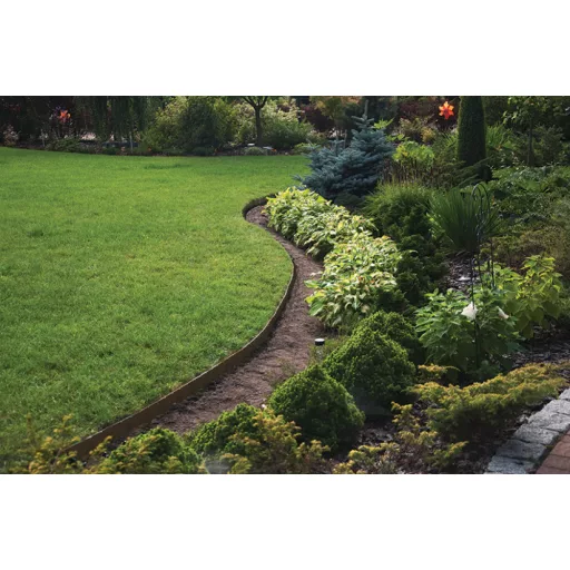 EASY BORDER gyepszegély-készlet 10m x 4cm, barna